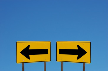 Confusing Direction Signs with Copy Space Above