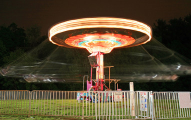 The beautiful light trails in a carnival