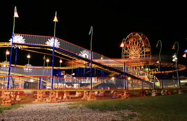 The beautiful light trails in a carnival