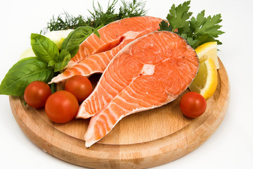 fresh salmon steak