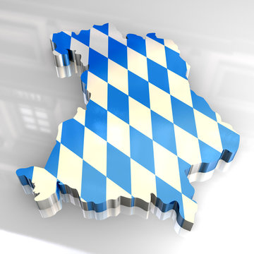 3d flag map of bavaria