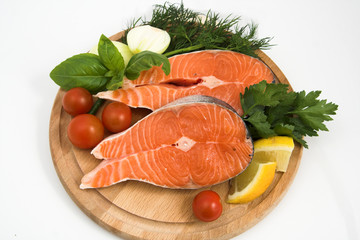 fresh salmon steak