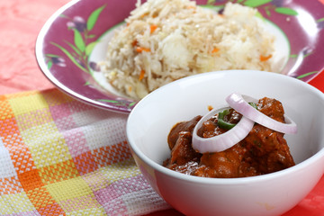 Indian Mutton Curry with rice