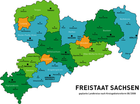 Freistaat Sachsen Landkreise2