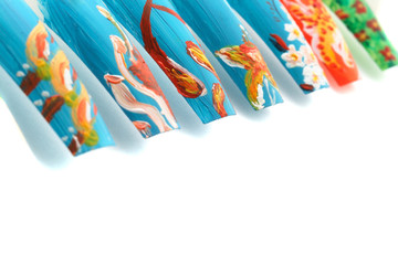 Horizontal row of nails