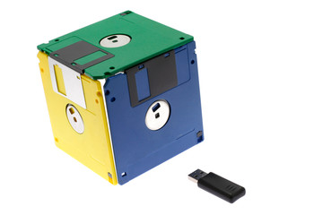 Obraz premium cube made of diskettes