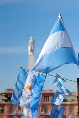 Foto op Canvas Argentinian Flag in May square pyramid, Buenos Aires, Argentina. © buteo