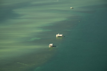 Stilt house in the ocean