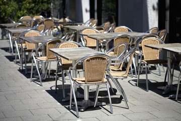 Empty street cafe