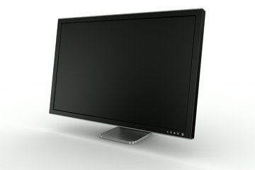 Black plastic and aluminum monitor