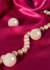 pearl necklace on silk