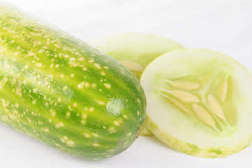 cucumber with cucumber cut
