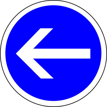 a0133 - Panneau obligation TOURNER A GAUCHE