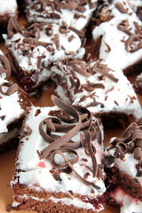 sliced of black forest cake