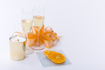 juice, dessert and candle