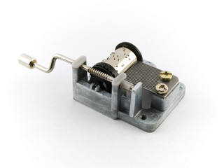 Music Box Mechanism on White Background