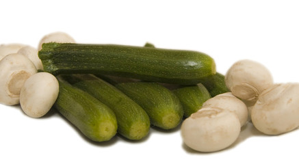 Courgettes and mushrooms