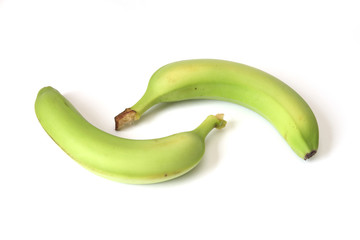 Two unripe bananas
