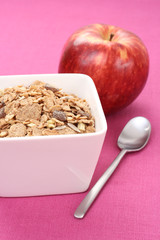 breakfast - musli and apple