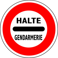 a0145 - Panneau obligation HALTE GENDARMERIE