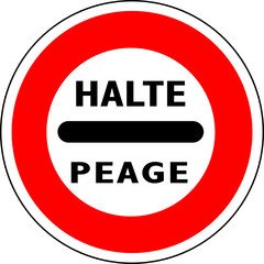 a0146 - Panneau obligation HALTE PEAGE