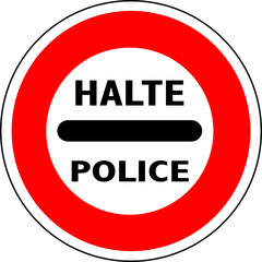 a0147 - Panneau obligation HALTE POLICE