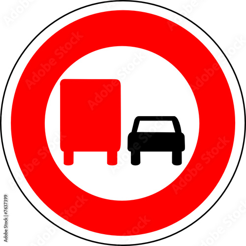 Amende Interdiction De Doubler Poids Lourds "a0150 - Panneau interdiction DOUBLER CAMION-VOITURE" fichier vectoriel
