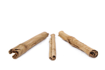 Cinnamon sticks isolated on white background