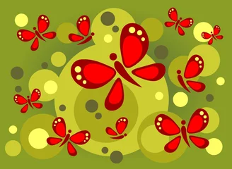 Crédence de cuisine en verre imprimé Papillon fond de papillons