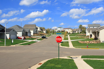  New Residential Homes in a Suburban Subdivision
