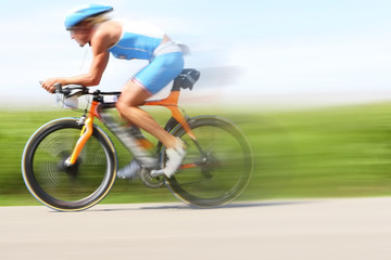 Racing bicycle, motion blur