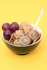 healthy breakfast - musli and fruits