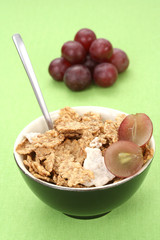 healthy breakfast - musli and fruits