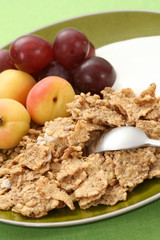 healthy breakfast - musli and fruits