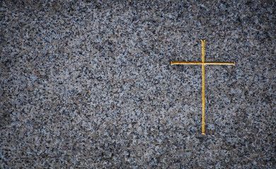 Golden cross with copyspace