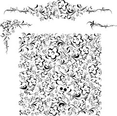 Illustration of decorative frames and patterns