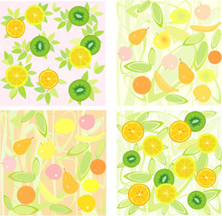 Four of fruit backgrounds.