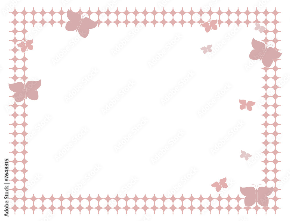 Sticker Pink butterfly pastel background