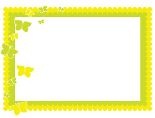 Yellow green butterfly background