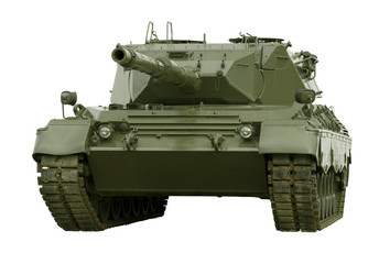  Military Tank on White