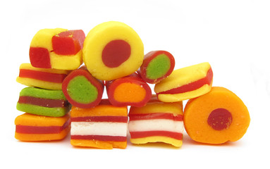 Candies sweets yellow red green orange white