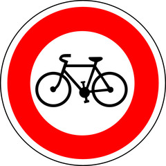 a0157 - Panneau interdiction aux CYCLISTES