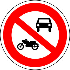 a0167 - Panneau interdit AUTOS, MOTOS, cyclomoteur admis
