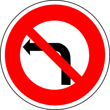 a0153 - Panneau interdiction TOURNER A GAUCHE