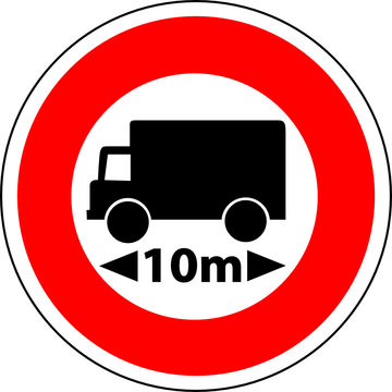 a0162 - Panneau interdiction POIDS LOURDS selon longueur