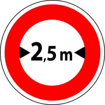 a0177 - Panneau interdiction LARGEUR SUPERIEURE 2,5m