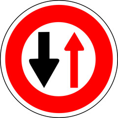 a0175 - Panneau VOIE UNIQUE, CEDEZ LE PASSAGE