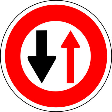 a0175 - Panneau VOIE UNIQUE, CEDEZ LE PASSAGE