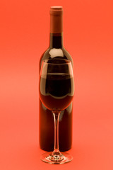 red wine on red background
