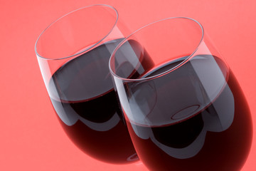 two glasses of red wine